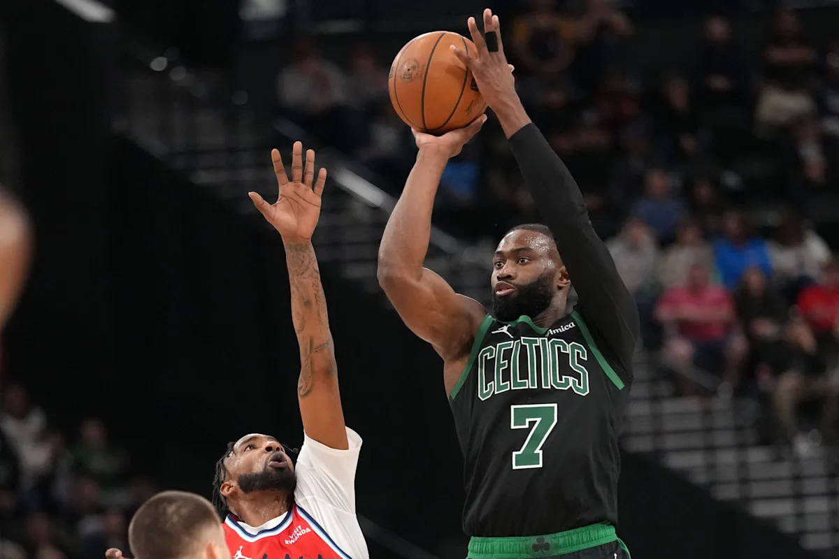 Jaylen Brown se aproxima do ponto alto de sua carreira durante a goleada do Celtics sobre o Clippers por 146-115 (FOTOS)