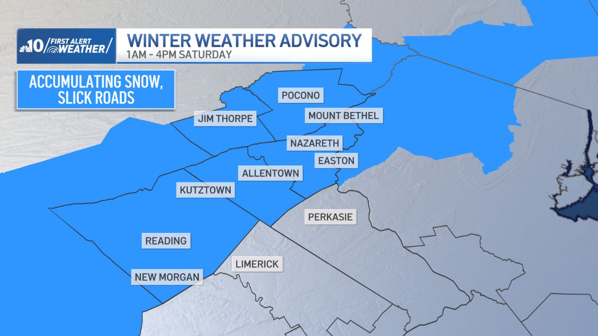 Light snow to fall in Philly, Pennsylvania suburbs on Saturday – NBC10 Philadelphia