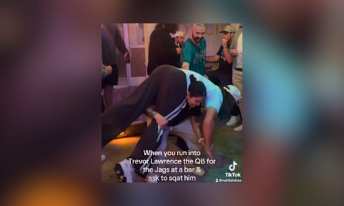 Jaguars fan goes viral after squatting Trevor Lawrence at local bar