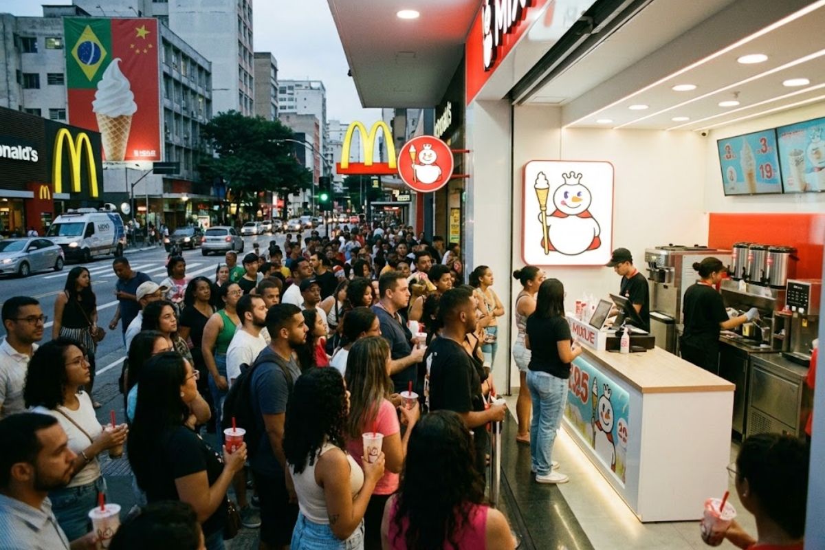 Fast-food chinesa maior que McDonald’s estreia no Brasil com R$ 3,2 bilhões, promete 25 mil empregos, preços baixíssimos, sorvetes e bubble tea, inaugura loja em São Paulo e revela como um império global quer conquistar o bolso do brasileiro médio