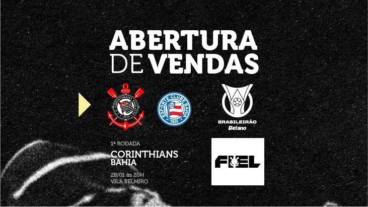 Ingressos: Corinthians x Bahia – 28/01
