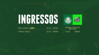 Ingressos a partir de 20 reais para clássico contra o Santos na Arena Barueri – Palmeiras