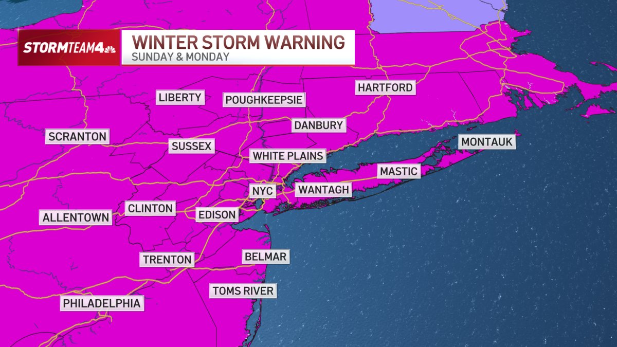 Winter storm warnings issued for NYC, NJ, CT – NBC New York