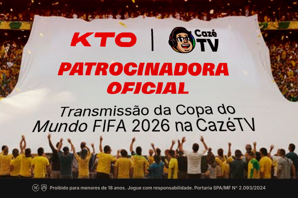 KTO patrocina cobertura da Copa do Mundo de 2026 na CazéTV