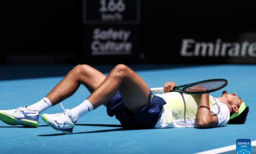 men’s singles 2nd round match at Australian Open tennis tournament-Xinhua