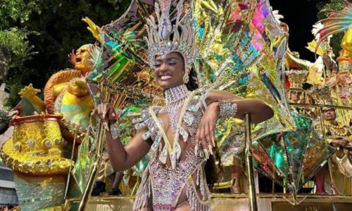 Antecessora de Juliana Paes, Erika Januza é ovacionada na Viradouro