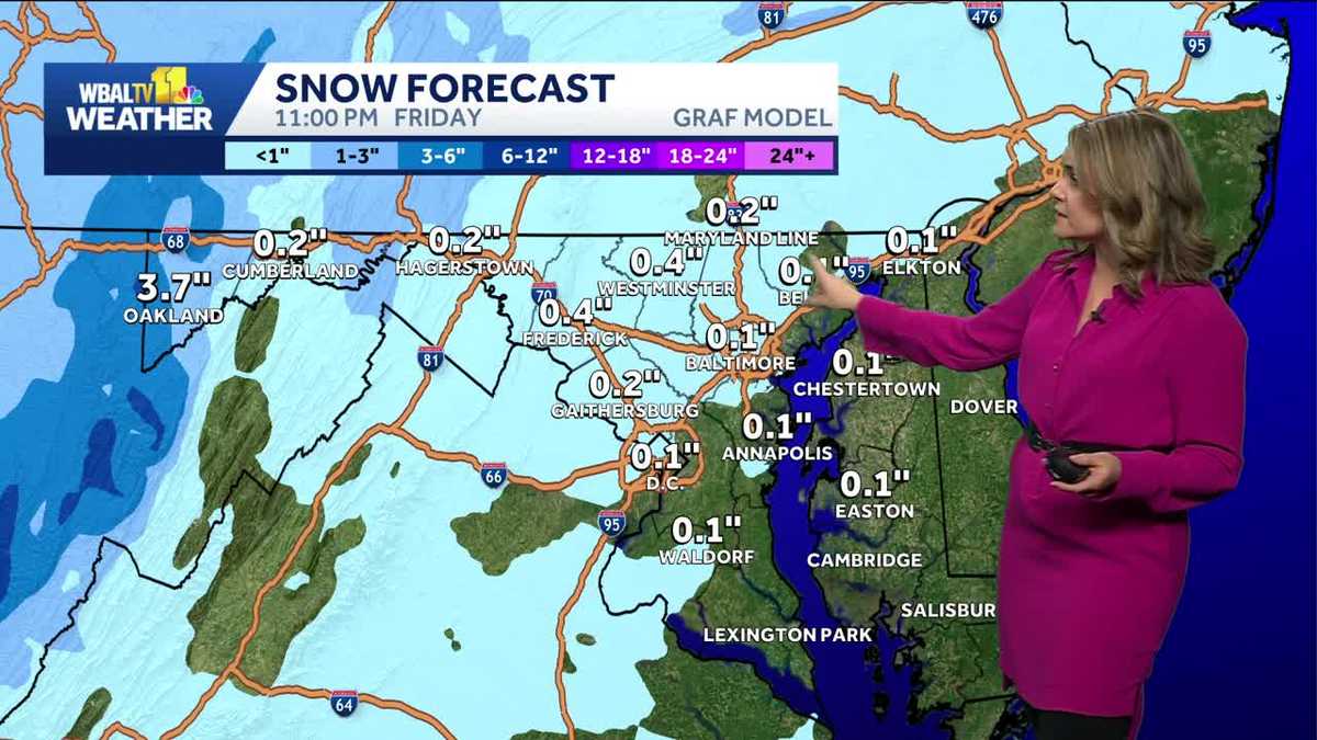 Baltimore weather: Snow showers Friday evening