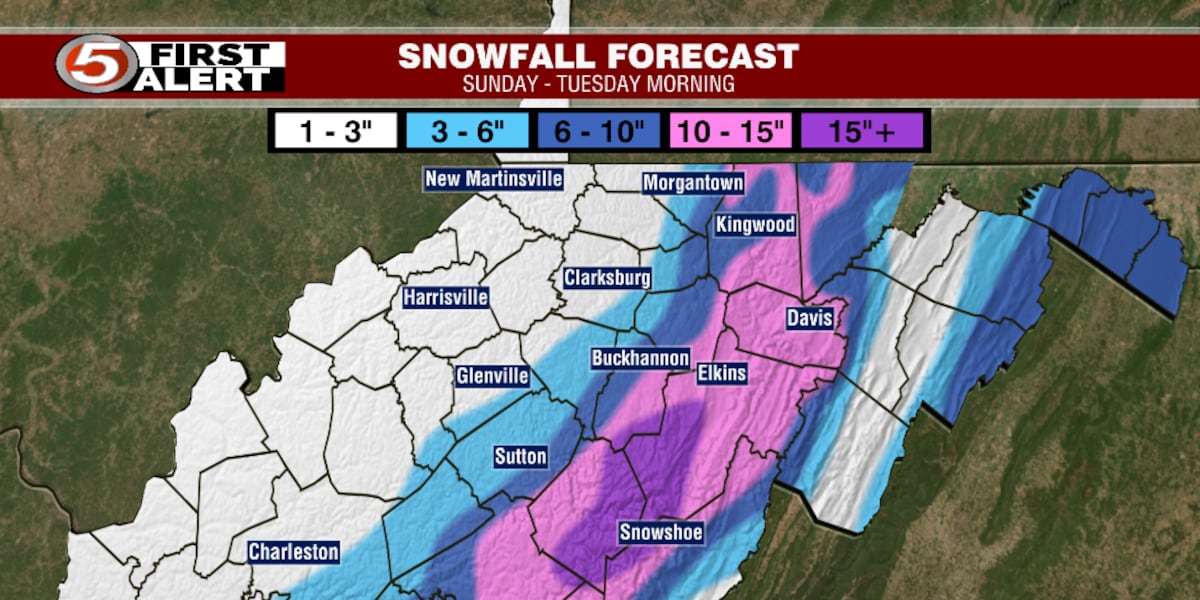 Heavy Snowfall Awaits the Eastern Mountains