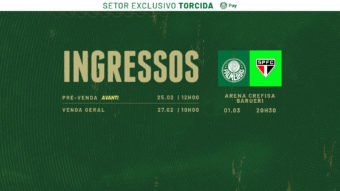 Ingressos a partir de 20 reais para clássico contra São Paulo pela semifinal do Paulistão – Palmeiras