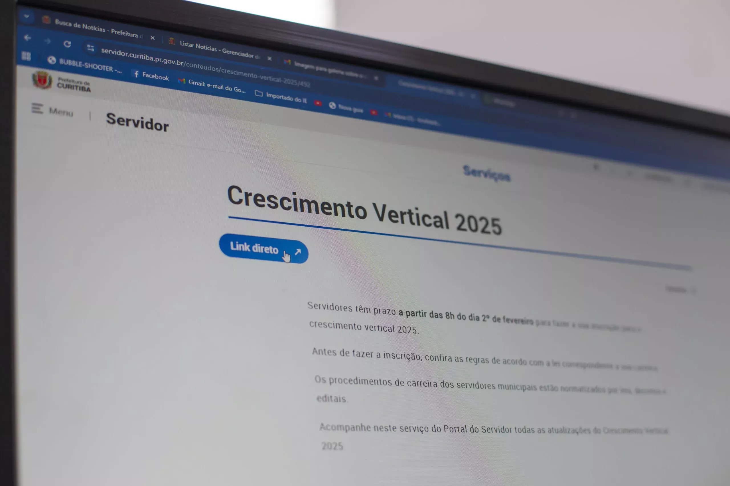 Prazo para inscrição no Crescimento Vertical da Prefeitura de Curitiba termina em breve