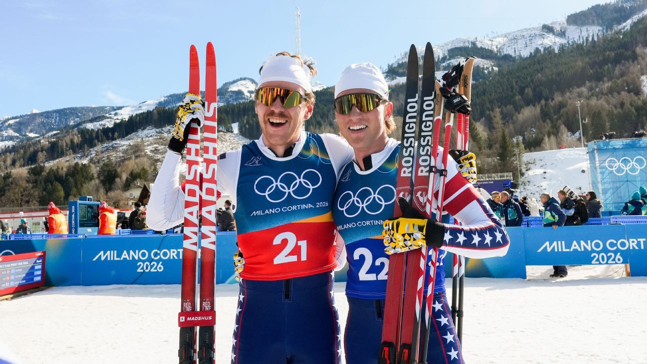 U.S. earns silver in Olympic cross-country skiing’s team sprint