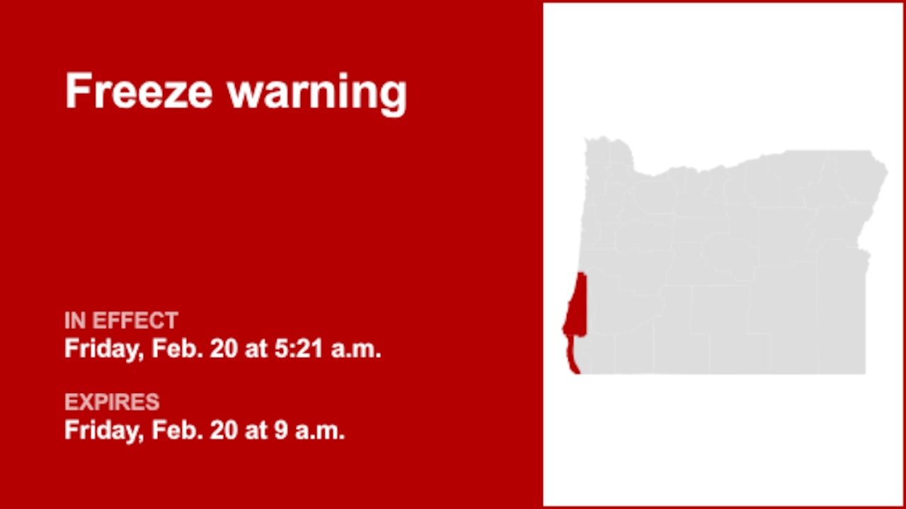 Update: Freeze warning affecting South Central Oregon Coast and Curry County Coast until Friday morning