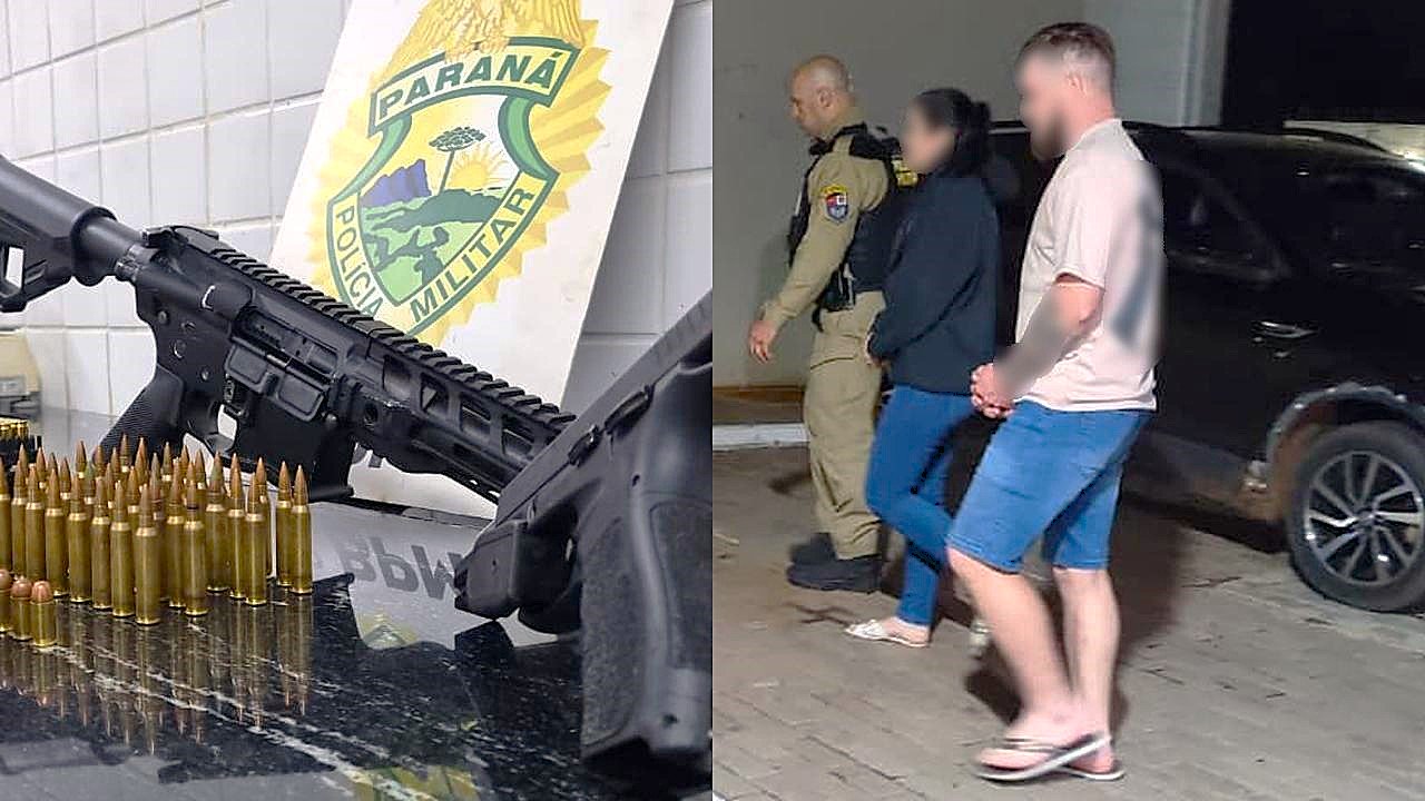 Abordagem a veículo com placas clonadas termina com apreensão de fuzil e munições no Oeste do Paraná