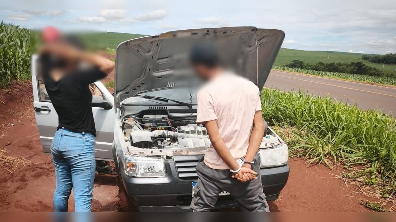 BPRv recupera carro furtado e prende dois jovens na PR-239 em Nova Aurora