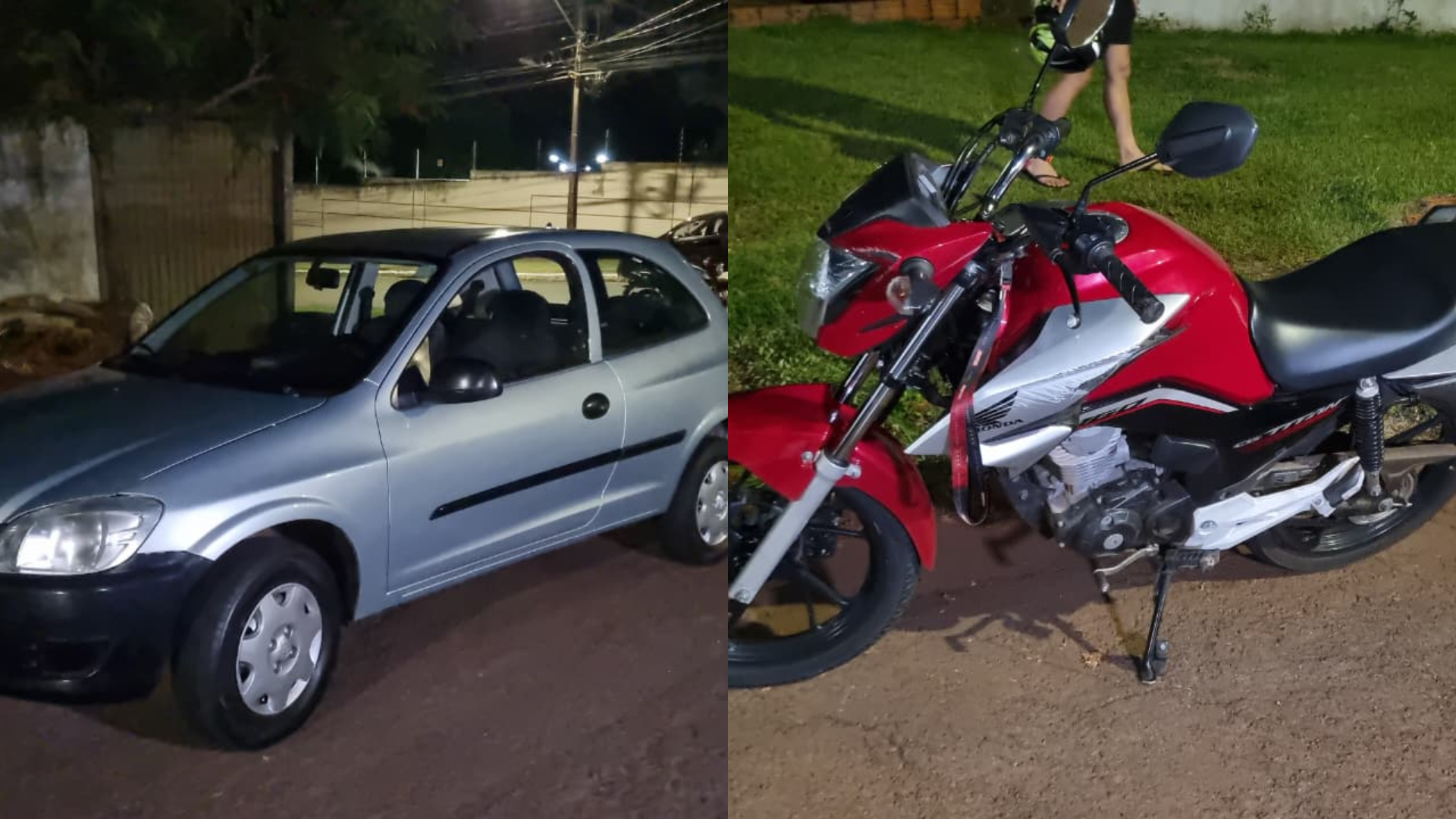 Colisão entre Celta e Honda Titan deixa jovem ferido no Universitário