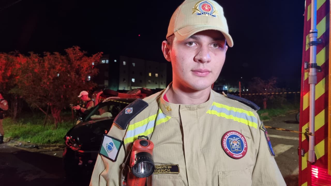 “Foi um impacto forte, mas sem ferimentos graves”, diz Corpo de Bombeiros sobre batida seguida de tombamento em Cascavel