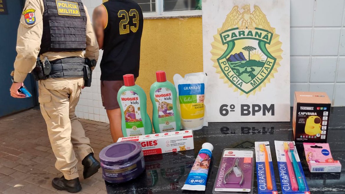 Homem de 32 anos é preso após furto em supermercado no Bairro Parque Verde, em Cascavel