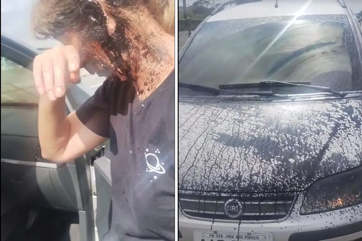 Mulher é atingida por piche no rosto durante obras na BR-277 na RMC