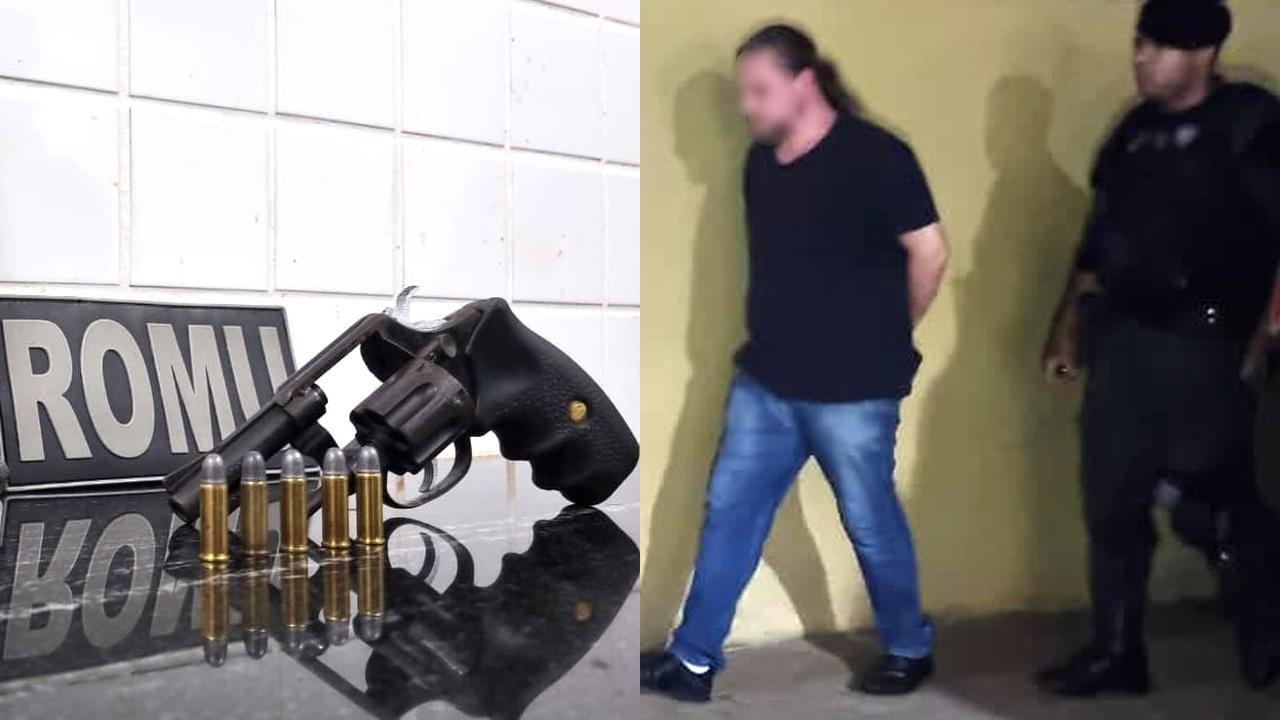 ROMU encaminha à delegacia motorista flagrado com arma durante abordagem na região norte de Cascavel