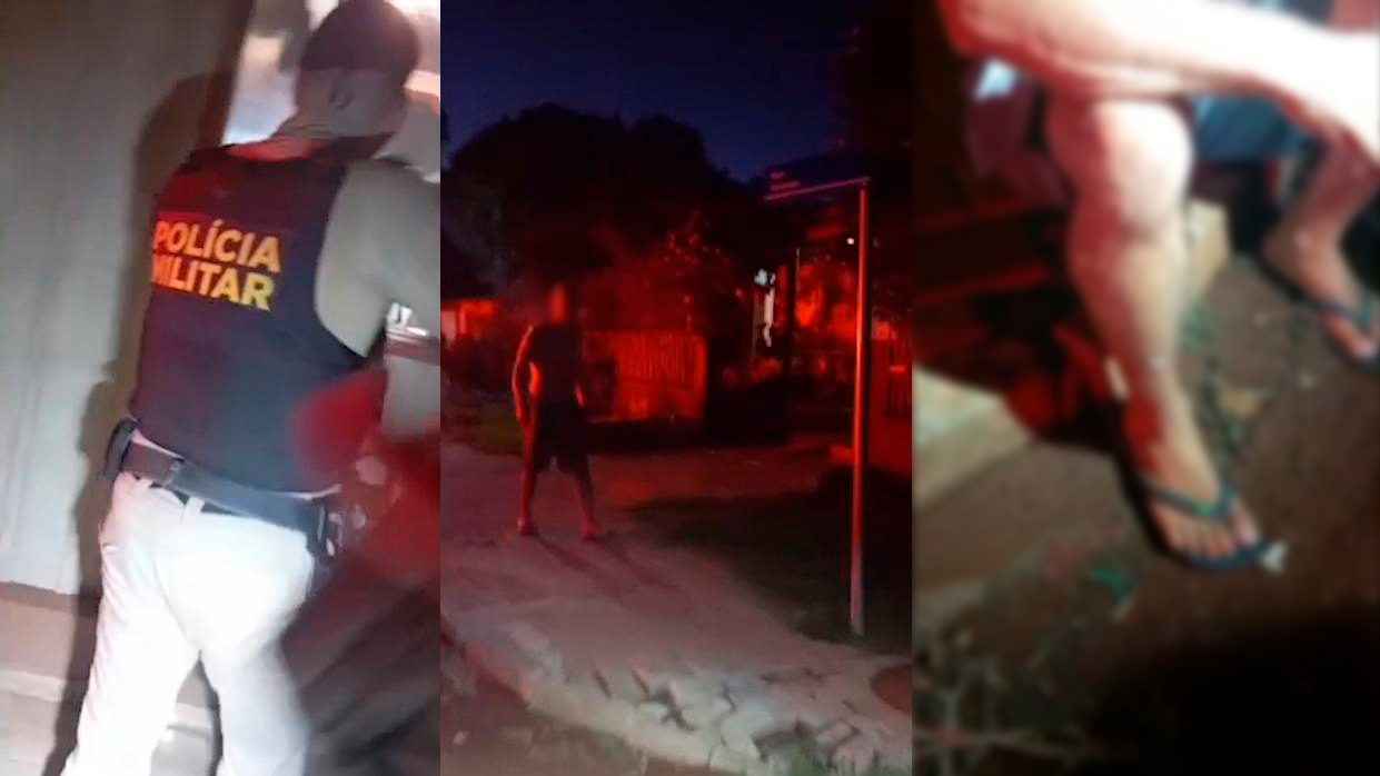 Veja intervenção da PM em situação de crise e salvamento de homem com faca em Boa Vista da Aparecida