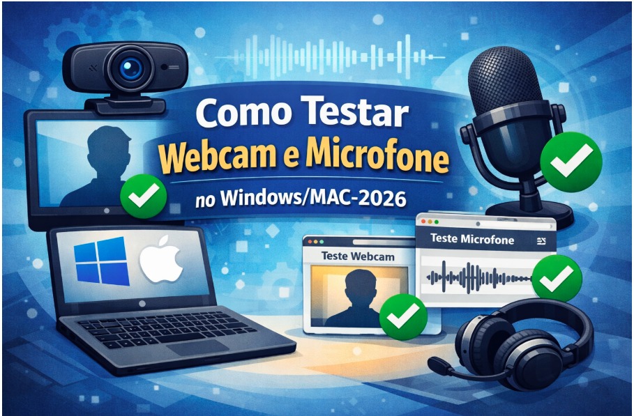 Como Testar Webcam e Microfone no Windows/MAC-2026