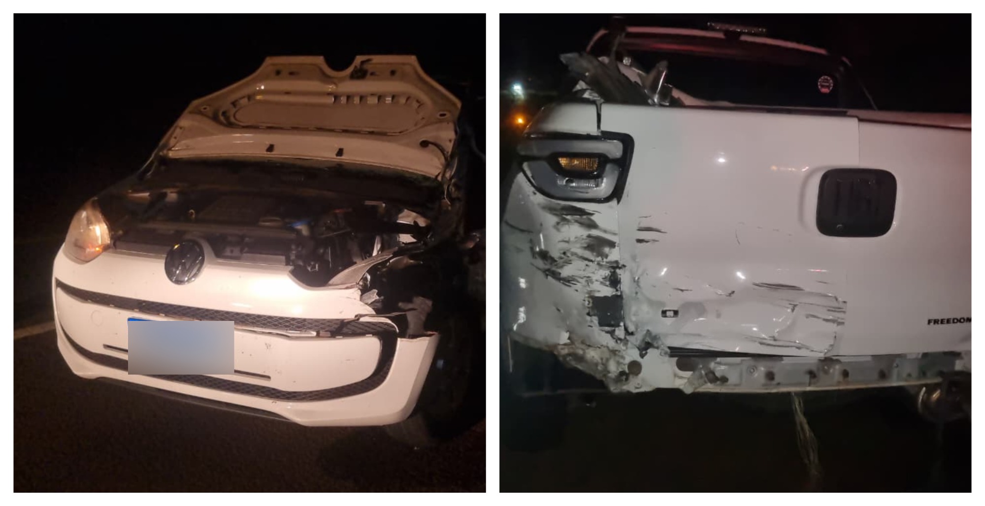 Acidente entre UP e Fiat Toro mobiliza socorro na BR-277