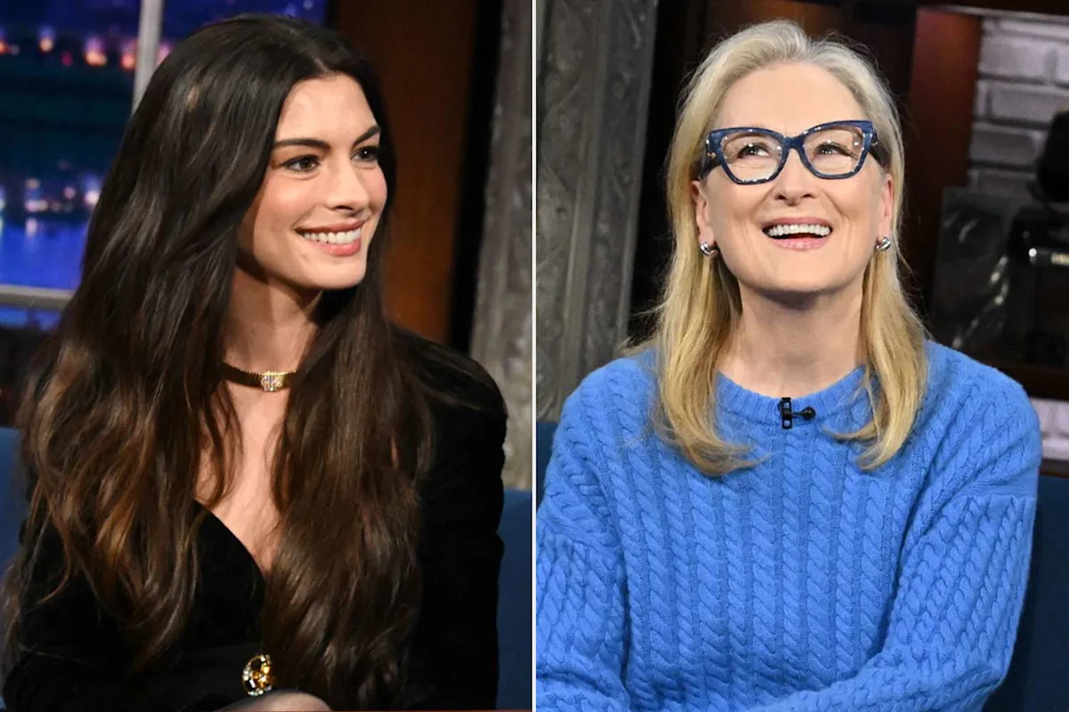 Anne Hathaway Calls Out Costar Meryl Streep for Stealing Her Iconic Cerulean Sweater