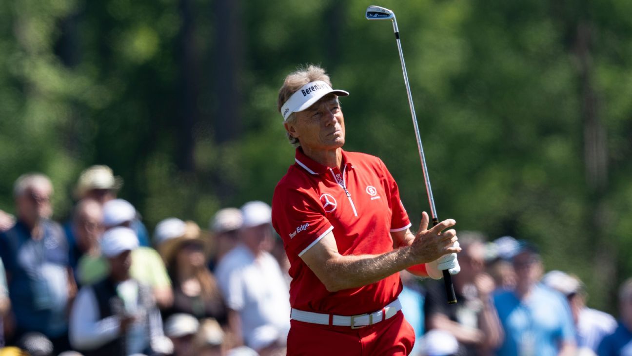 Bernhard Langer, 68, breaks age to share Senior PGA Championship lead