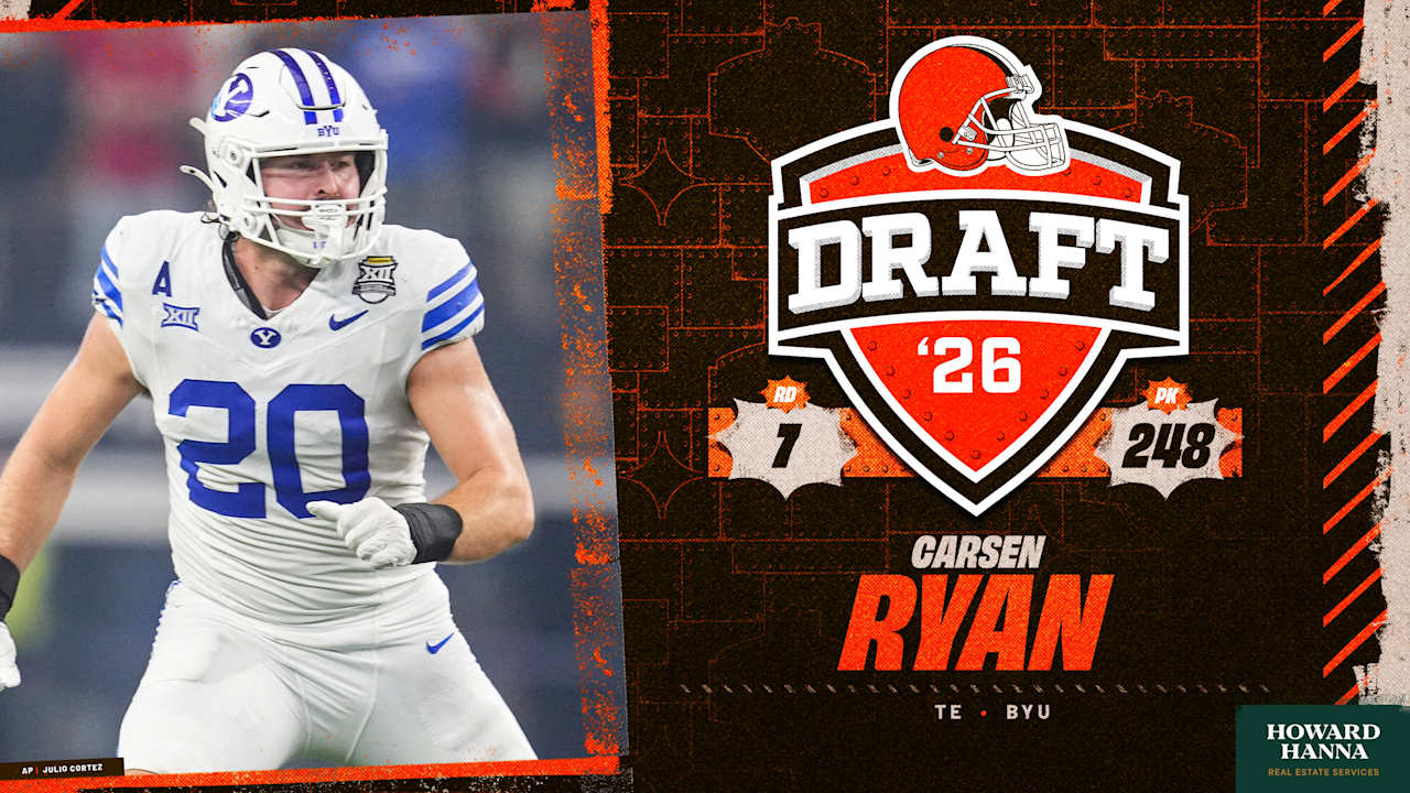 Browns select TE Carsen Ryan with the No. 248 pick in the 2026 NFL Draft