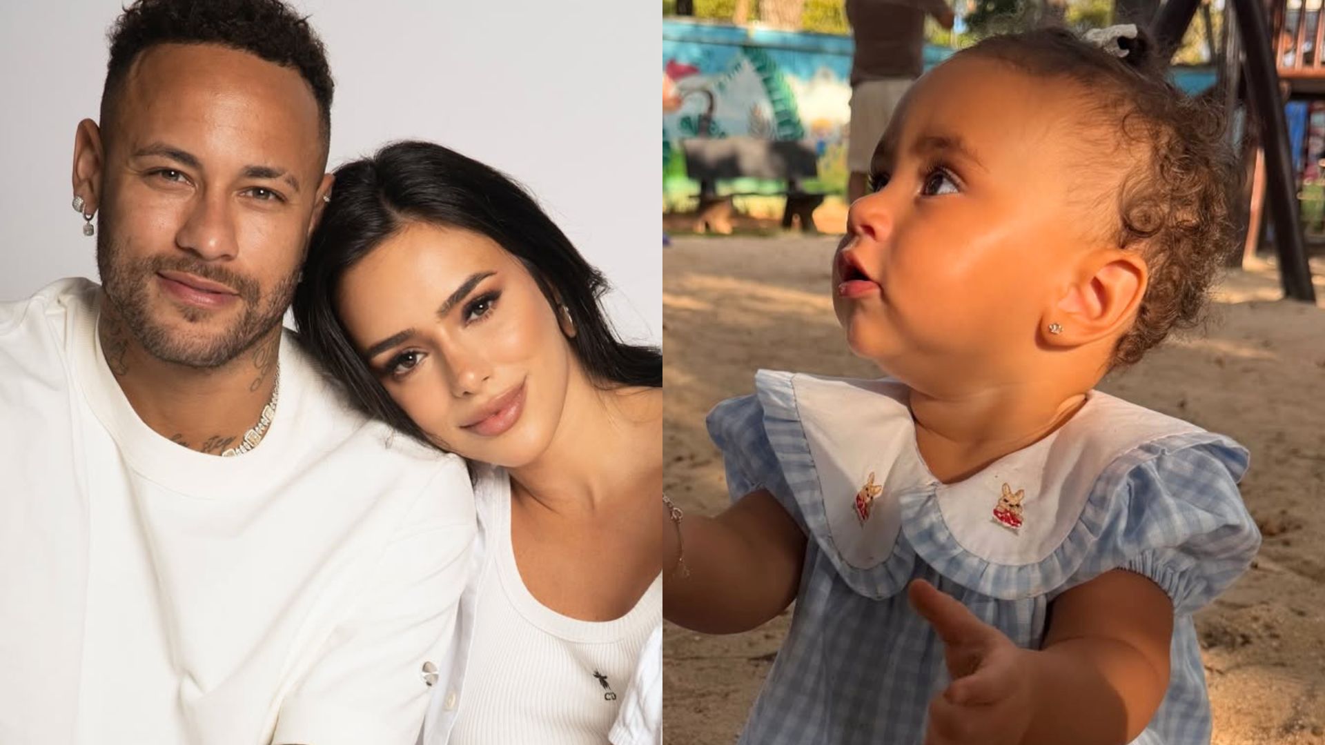 Neymar Jr e Bruna Biancardi são pais de Mel - Foto: Reprodução / Instagram @queiroz @brunabiancardi