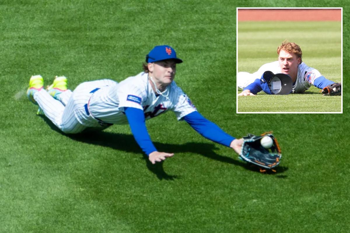 Carson Benge makes diving catch to help Mets with bat still struggling