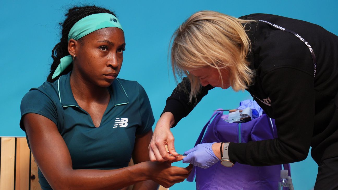 Coco Gauff vomits on court before advancing at Madrid Open