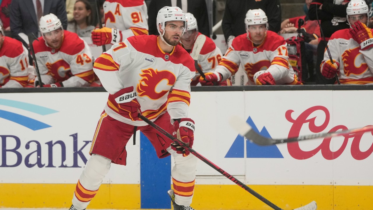 Flames' Kevin Bahl suffers lower-body injury vs. Stars