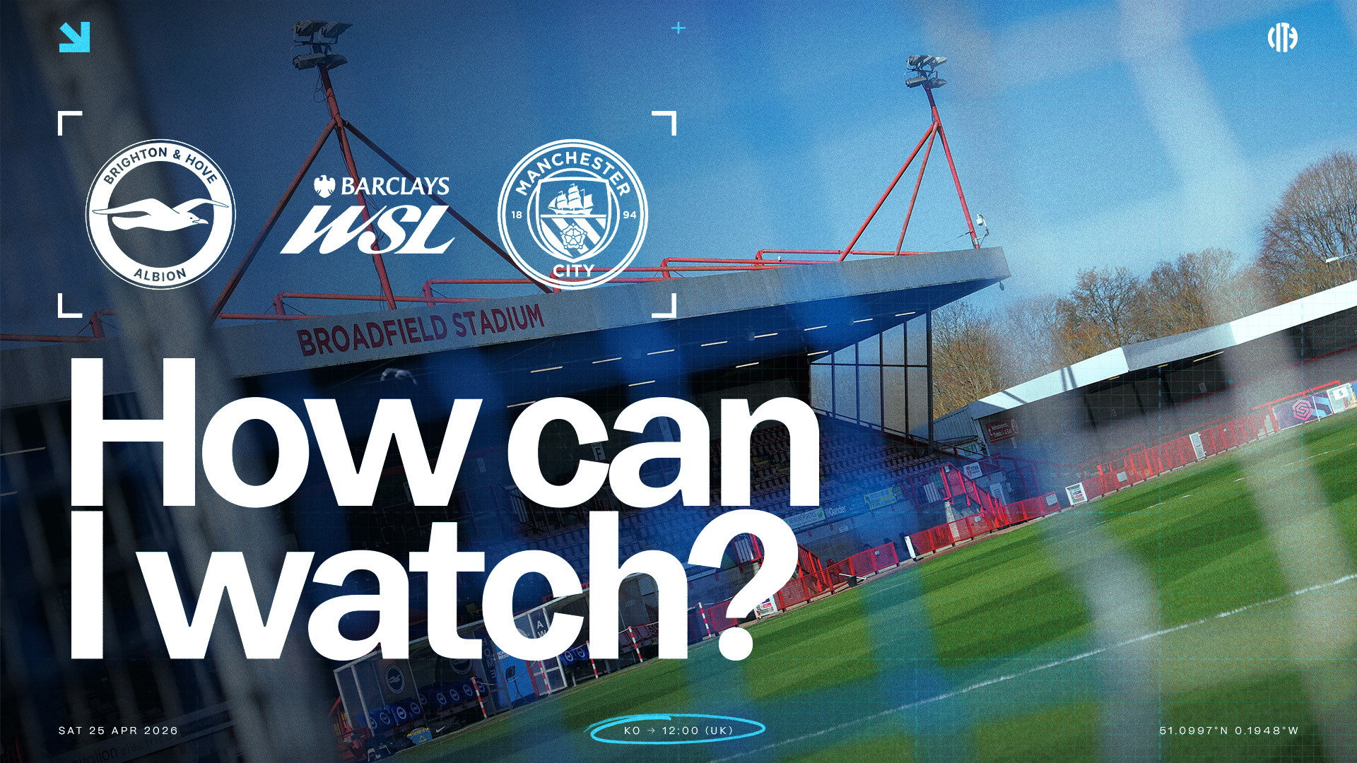 How can I watch Brighton v City on TV?