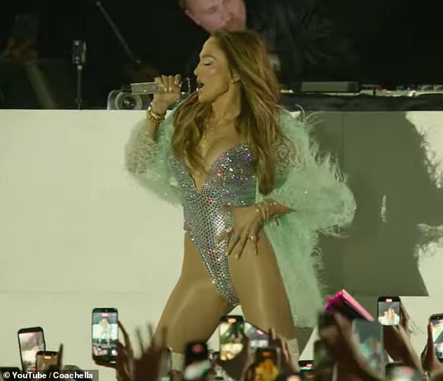 Jennifer Lopez, 56, shows off killer figure in sexy bodysuit as she makes Coachella debut with surprise performance alongside David Guetta