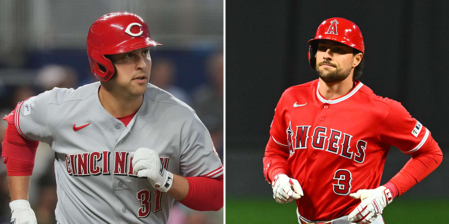 Josh Lowe, Nathaniel Lowe meet ahead of Angels-Reds game