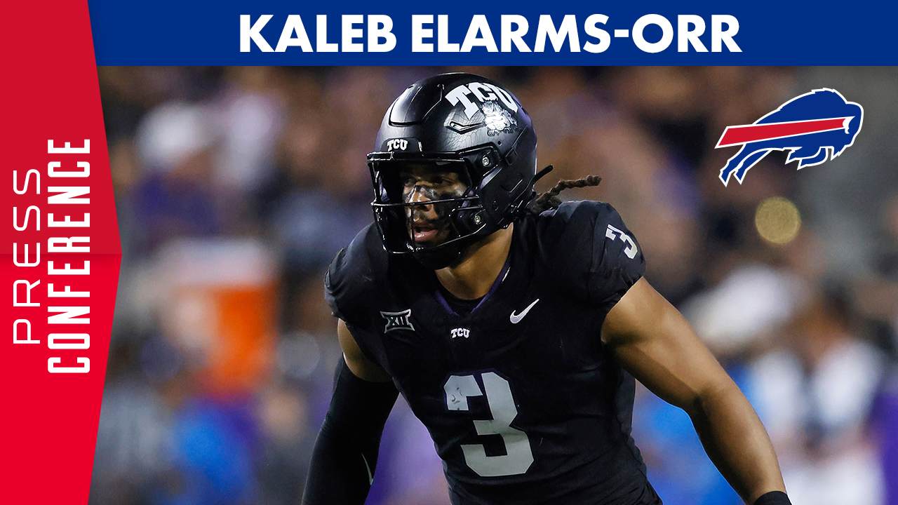 Kaleb Elarms-Orr Talks With The Media After Being Drafted In The 4th Round