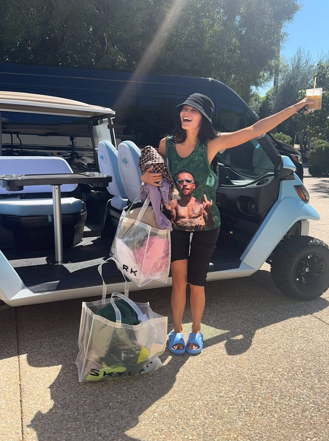 Kylie Jenner Arrives at Coachella in Full Justin Bieber Merch