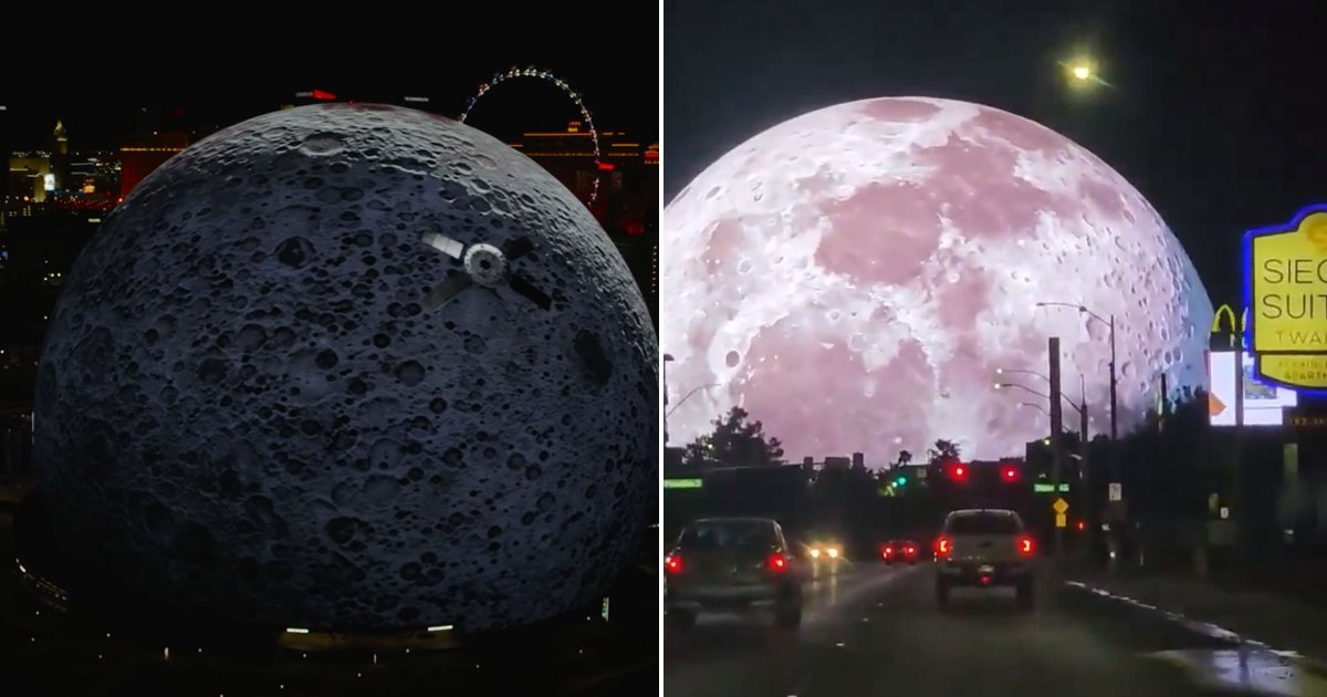 Las Vegas Sphere Turns Into Huge Moon