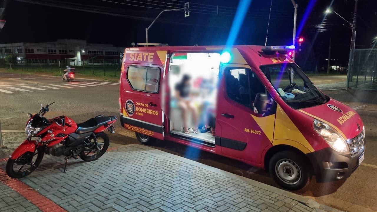 Motociclista fica ferido em acidente de trânsito na Avenida das Pombas