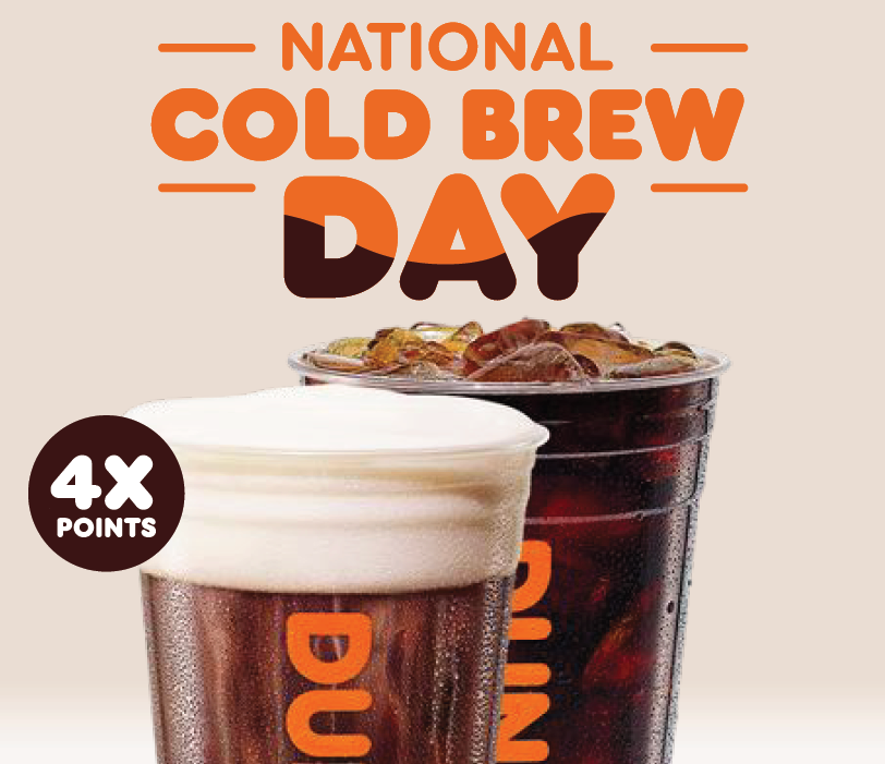 National Cold Brew Day: Earn 4X Points on Dunkin’® Cold Brew April 20