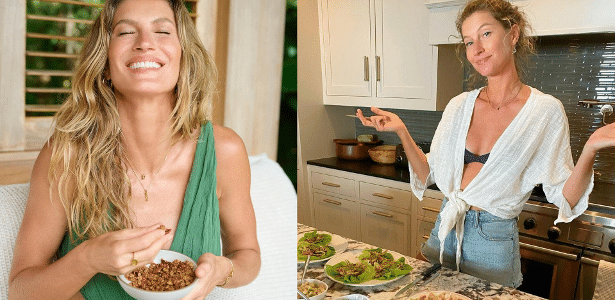 A modelo Gisele Bündchen deixou de ser vegana por questões de saúde