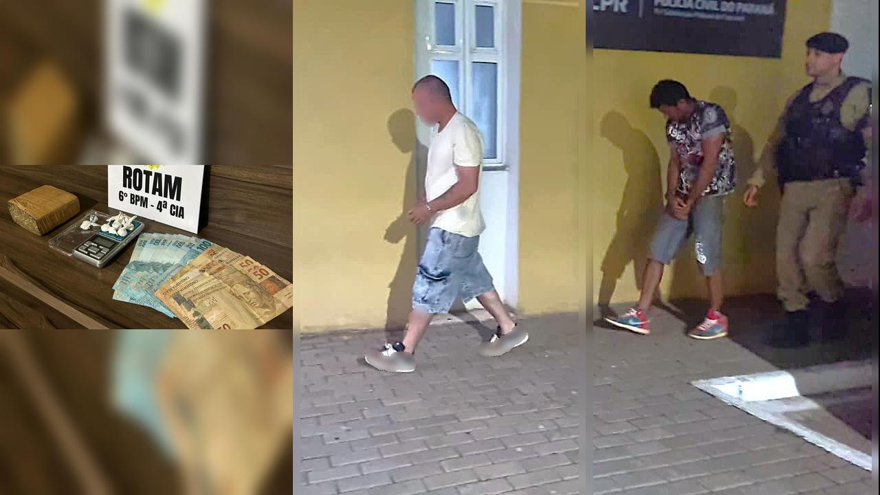 ROTAM prende dupla por tráfico na modalidade “delivery” e apreende drogas e dinheiro
