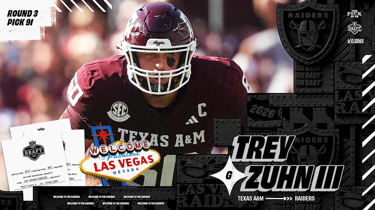 Raiders select G Trey Zuhn III with No. 91 overall pick in the 2026 NFL Draft