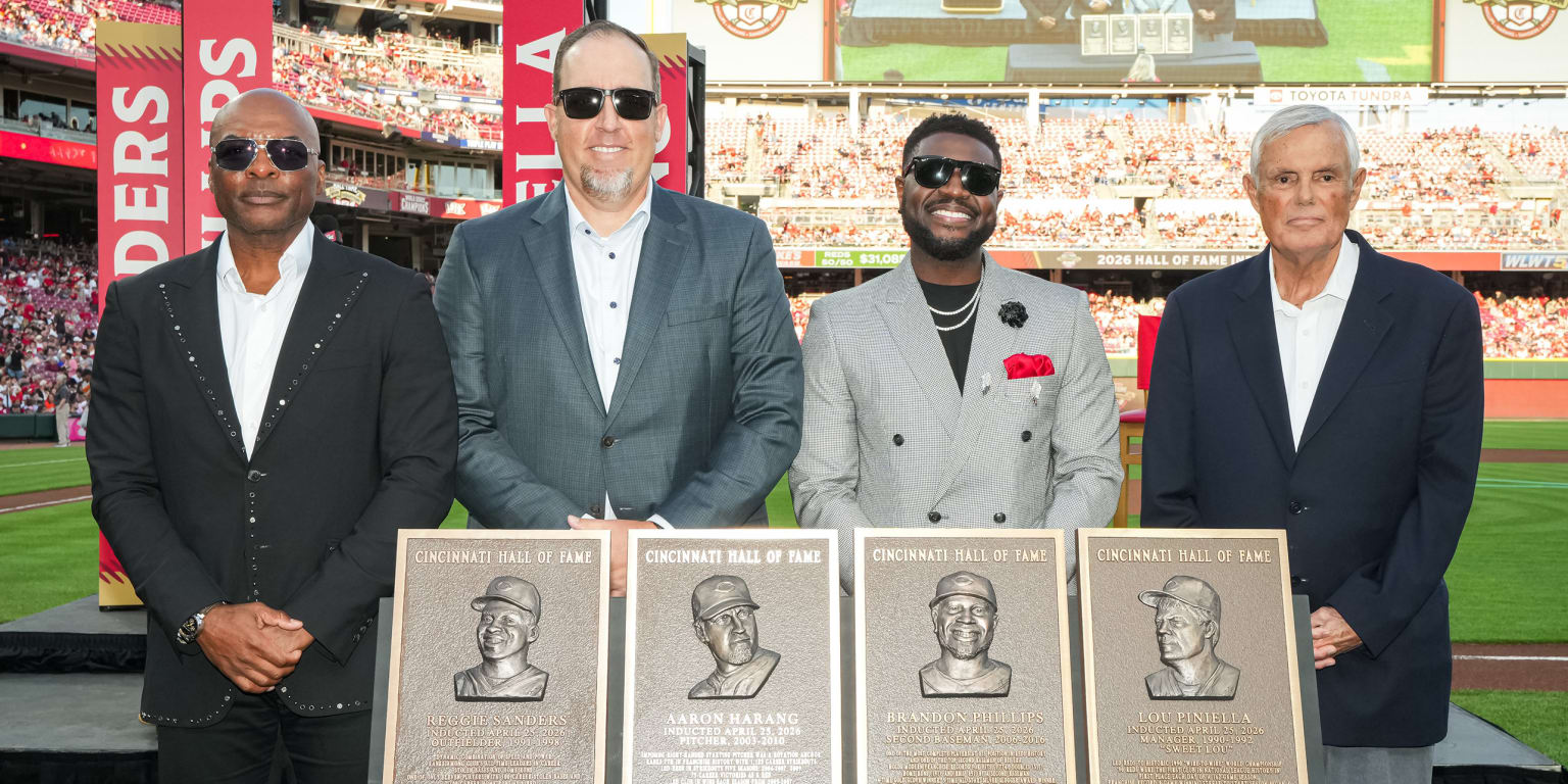 Reggie Sanders, Aaron Harang, Brandon Phillips, Lou Piniella enter Reds Hall of Fame