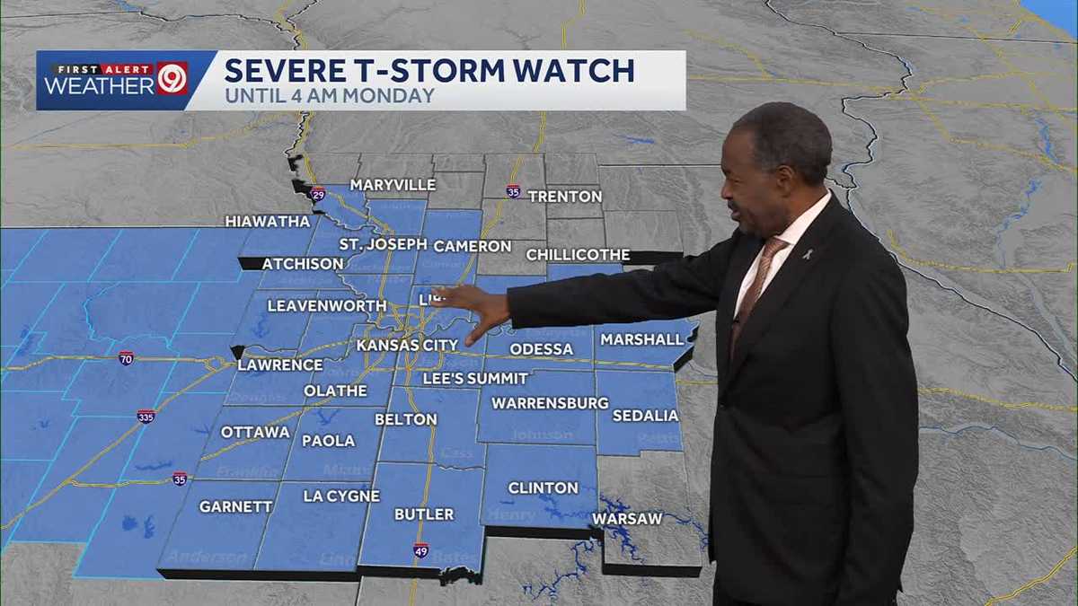 Severe thunderstorm watch issued for Kansas City until 4 a.m. Monday