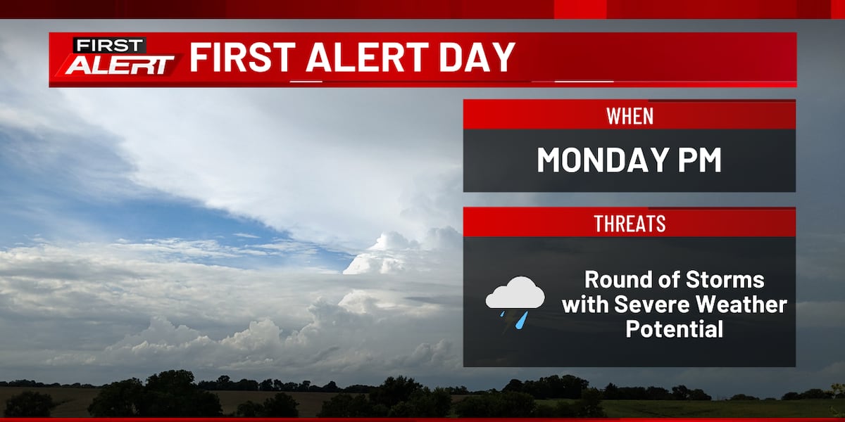 Showers & storms overnight, severe threat Monday