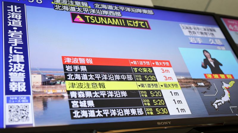 Strong earthquake hits off Japan’s coast, tsunami warning issued