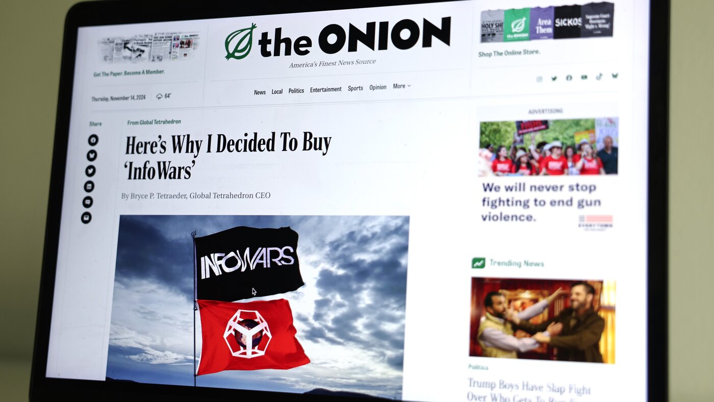 The Onion has agreed to a new deal to take over Infowars : NPR