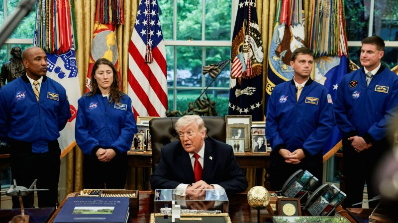 Trump welcomes Artemis II astronauts to Oval Office — and fields questions on Iran, Comey and UFOs